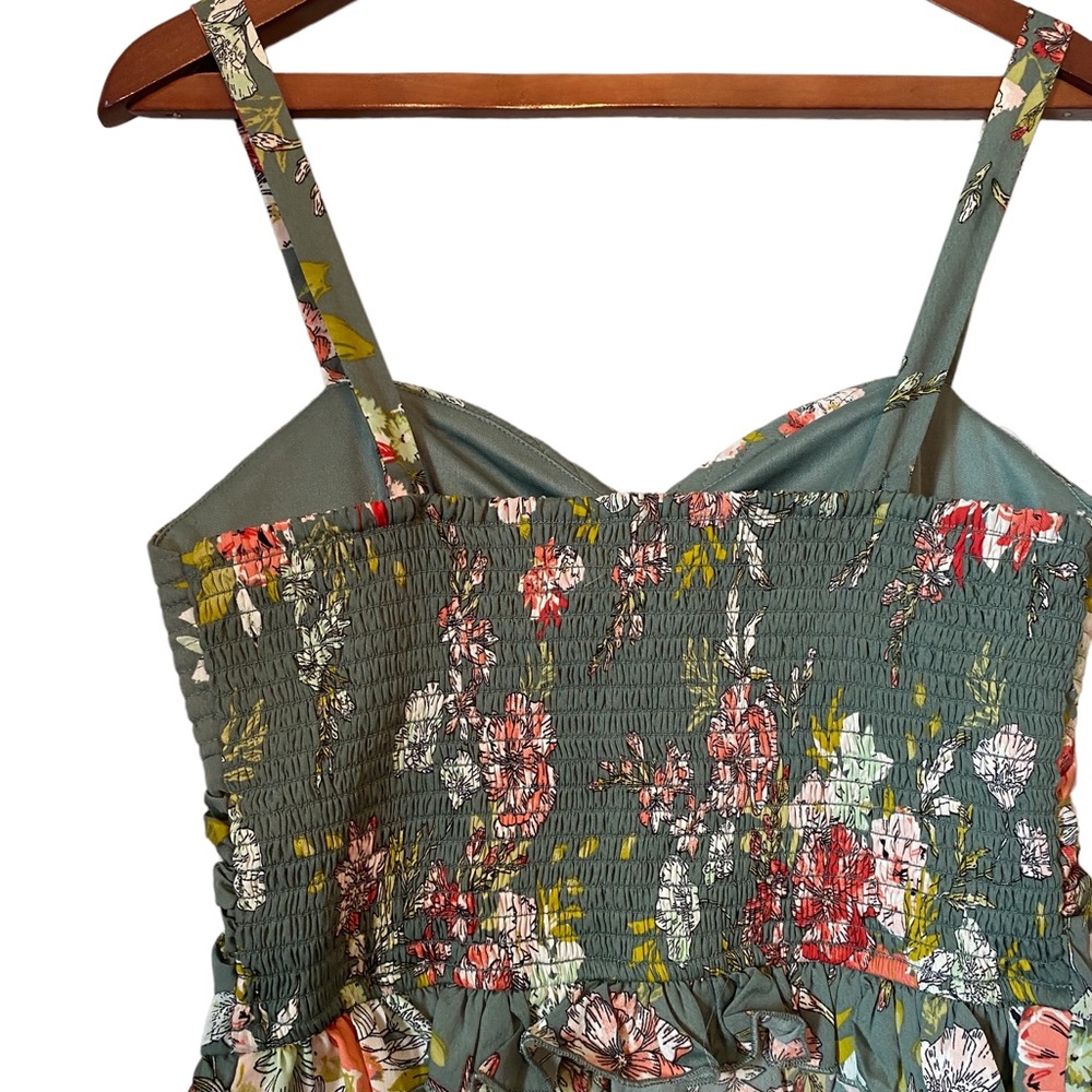 BOG Collective Floral Ruched Ruffled Crop Top - Picture 9 of 10